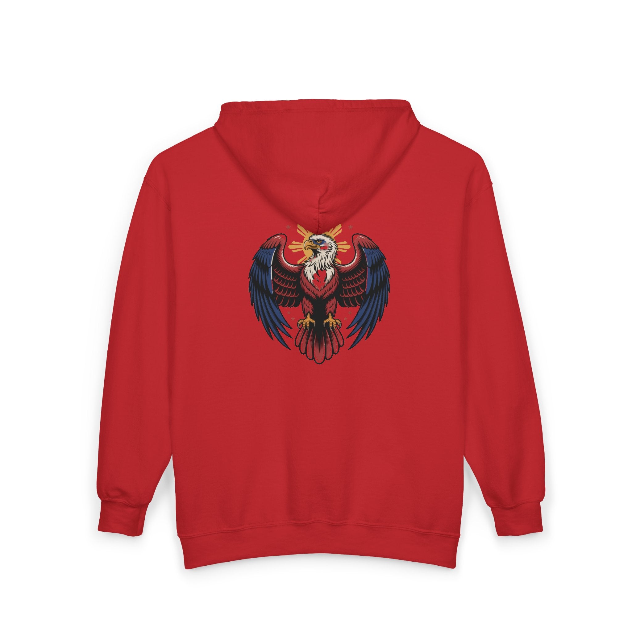 Eagle Crest Zip Hoodie — Crowned Heraldic Eagle Full-Zip Sweatshirt