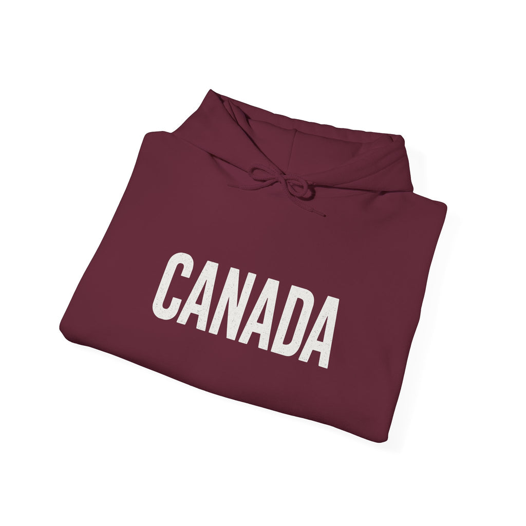 Canada Flag Hoodie – Vintage Canada Text & Maple Leaf Pullover