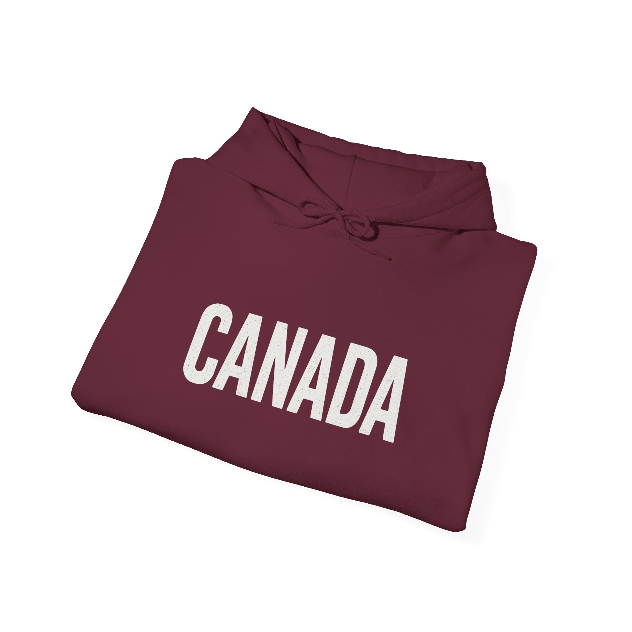 Canada Flag Hoodie – Vintage Canada Text & Maple Leaf Pullover