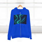 Aurora Wave Zip Hoodie — Northern Lights Abstract Graphic Hoodie