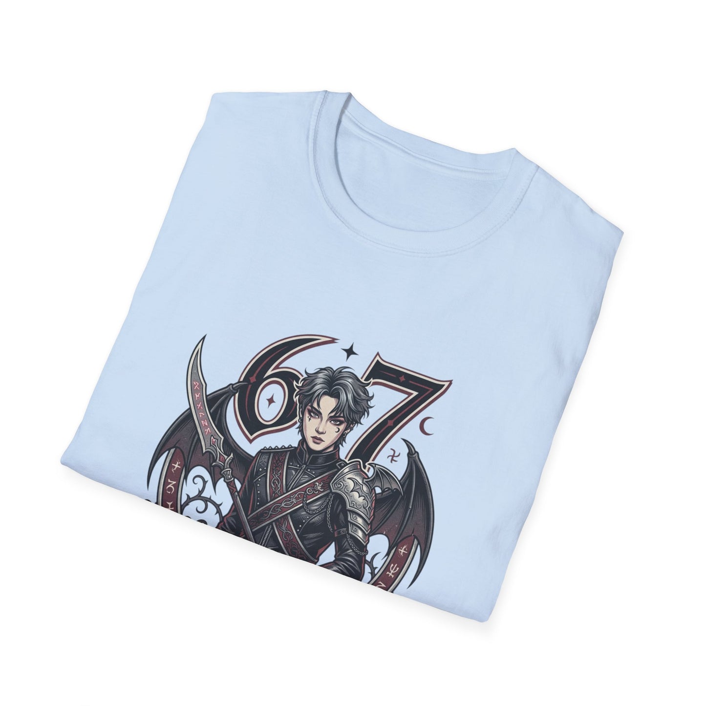 Gothic Demon Hunter T-Shirt — Knight with Wings Illustration
