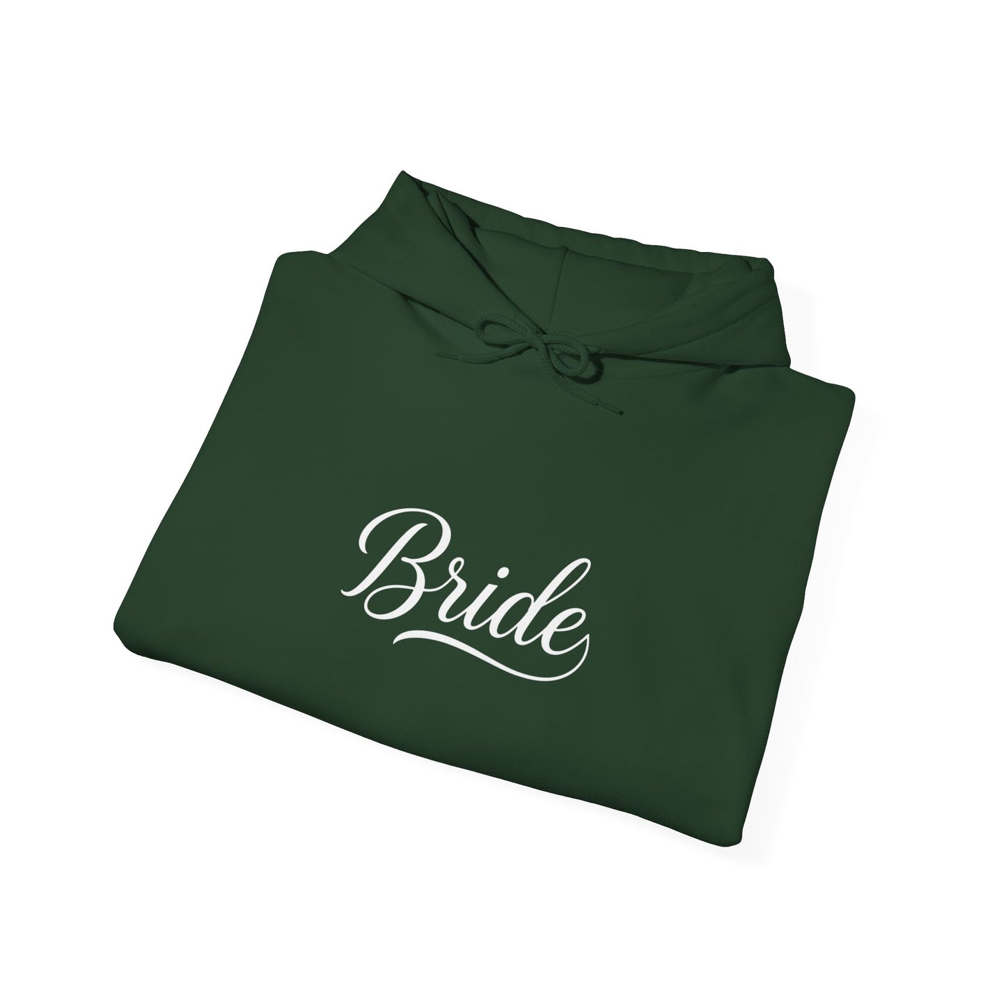 "Bride" White Script Hoodie — Bridal Wedding Party Pullover