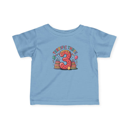Terrific Three Birthday Tee for Infants