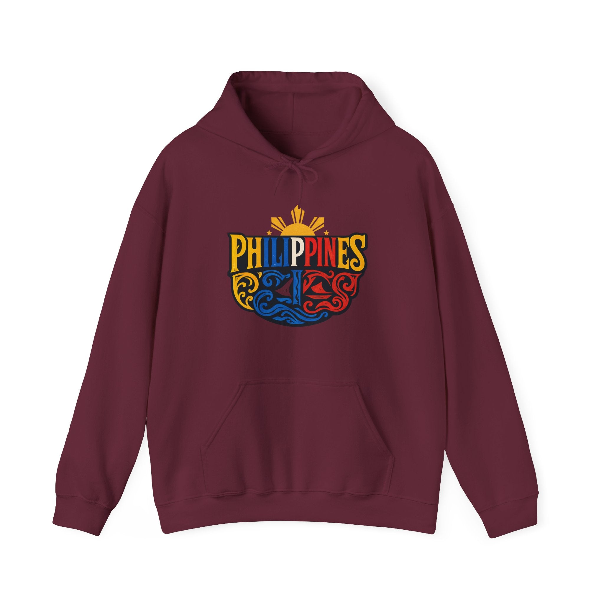 Philippines Retro Surf Hoodie – Vintage Flag Sun & Waves Pullover