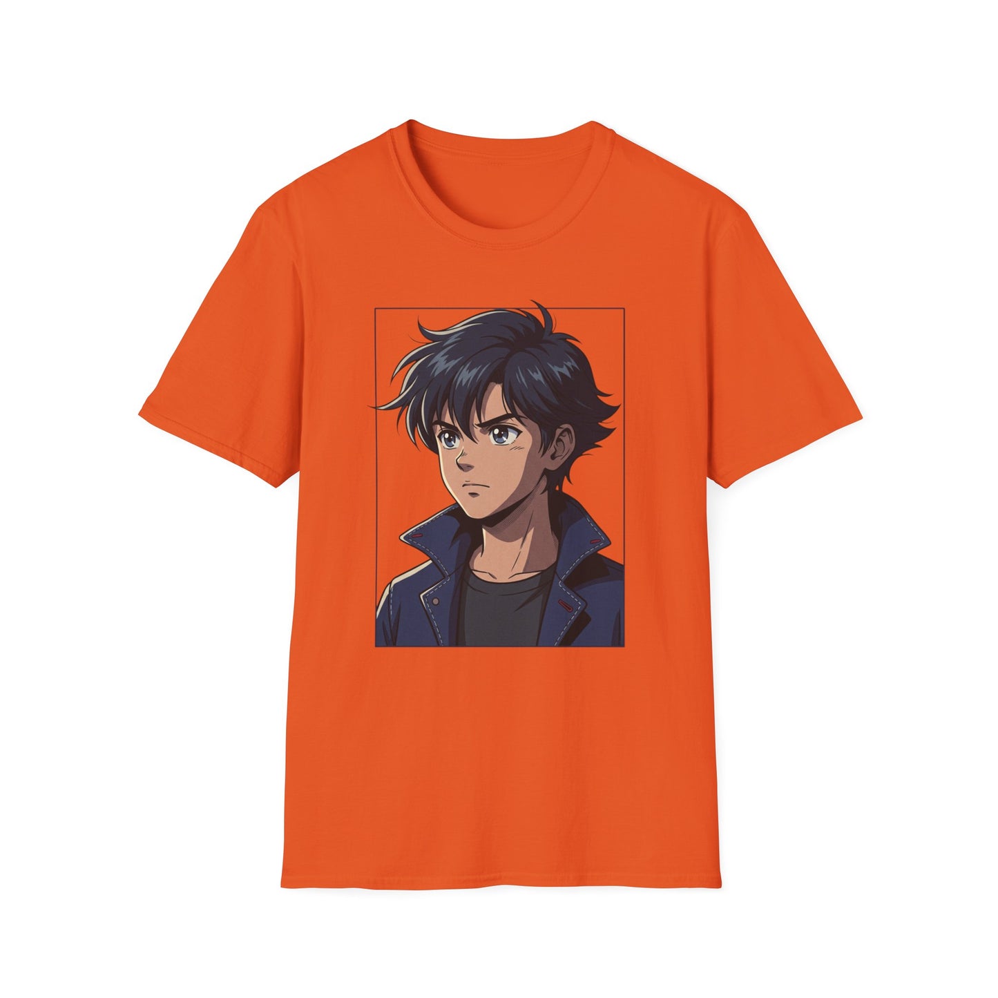 Anime Boy Portrait T‑Shirt — Retro "90's" Back Print