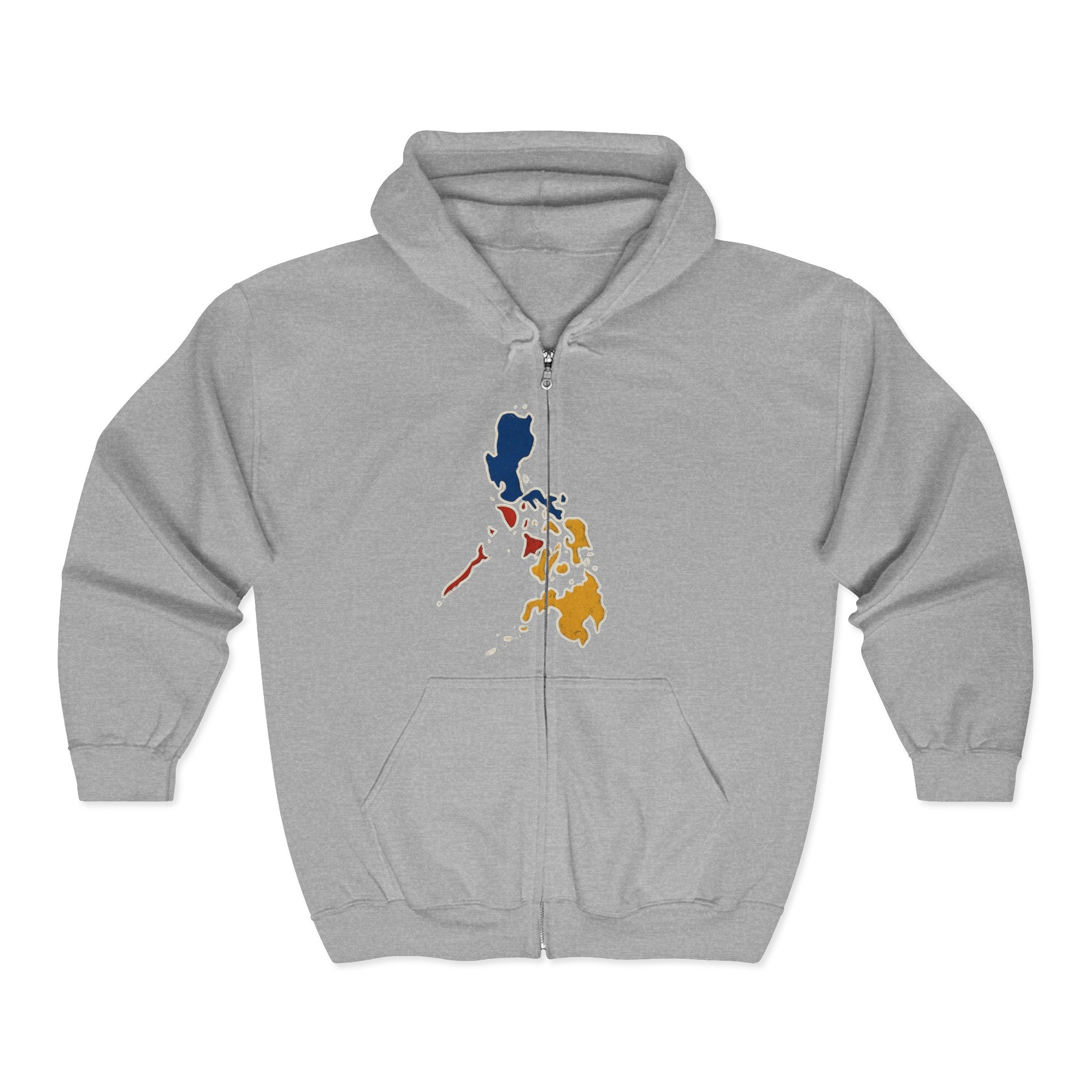 Philippines Map & Golden Eagle Zip Hoodie — Filipino Pride Full-Zip Sweatshirt