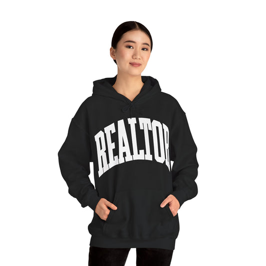 Sheryl Fehr Realtor Hoodie – Bold White "REALTOR" Logo Hooded Sweatshirt