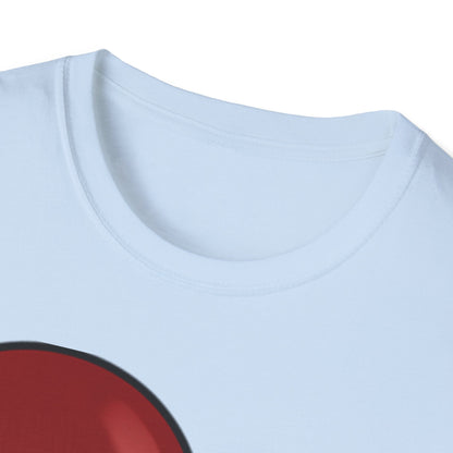 Half- Heart Half-Design T-Shirt — Minimal Red Heart Graphic Tee