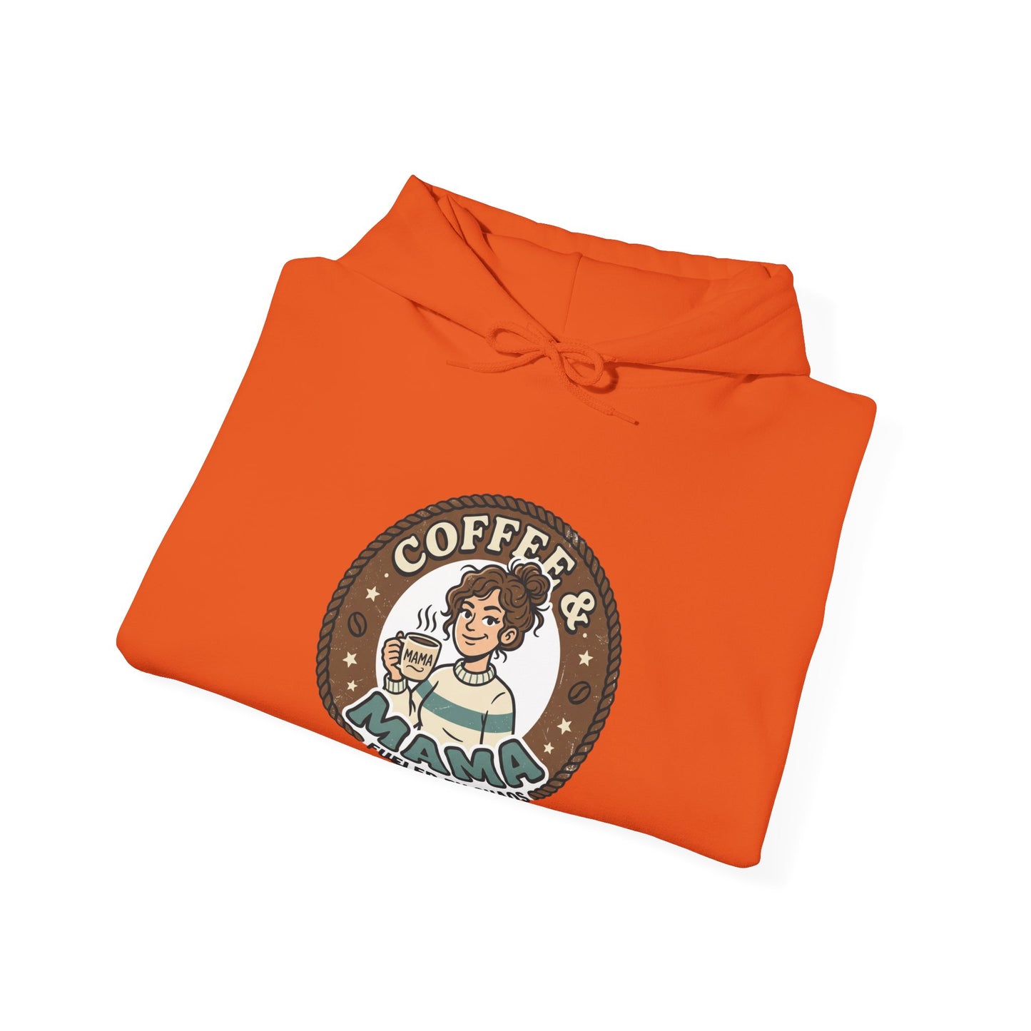 Coffee Mama Hoodie - Cute Retro Coffee Lover Pullover ("Coffee Mama - Fueled by Caffeine")