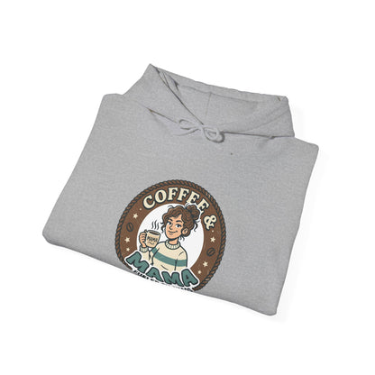 Coffee Mama Hoodie - Cute Retro Coffee Lover Pullover ("Coffee Mama - Fueled by Caffeine")