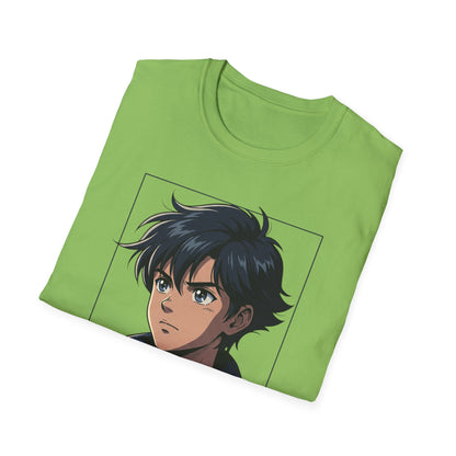 Anime Boy Portrait T‑Shirt — Retro "90's" Back Print