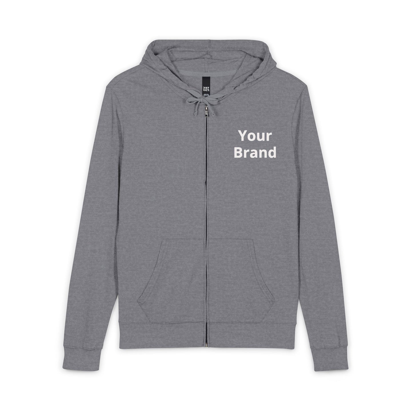 Full-Zip Hoodie — Custom "Your Brand" Chest & Back Logo