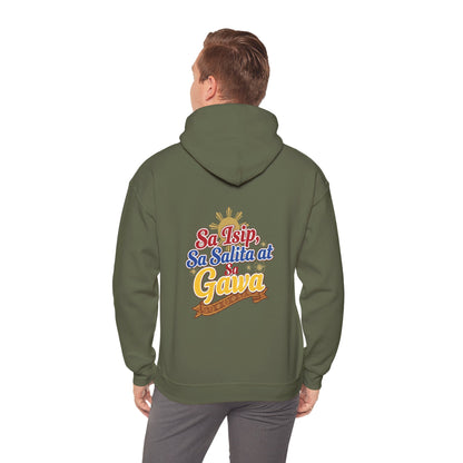 Proud Pinoy  Sa Isip Sa Salita at Sa Gawa Hoodie — Filipino Heritage Pullover