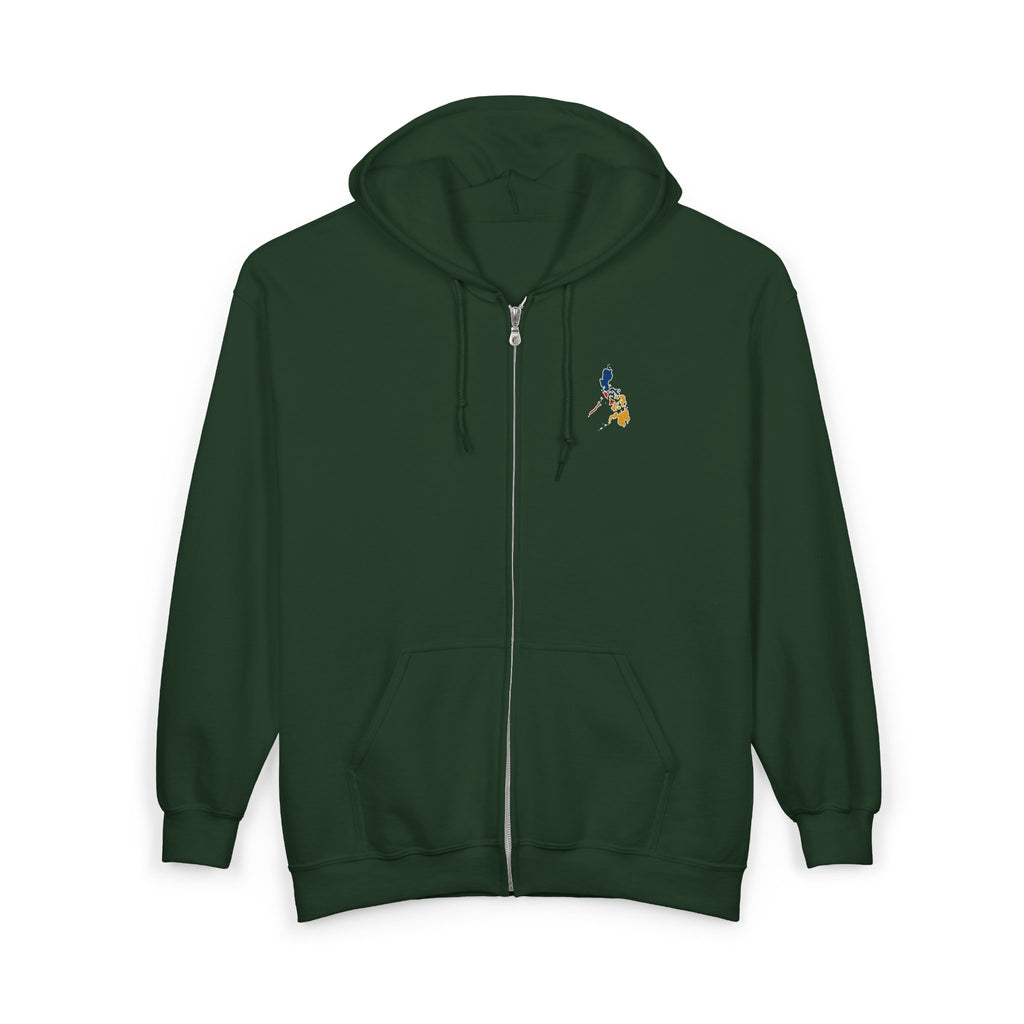 Eagle Crest Zip Hoodie — Crowned Heraldic Eagle Full-Zip Sweatshirt