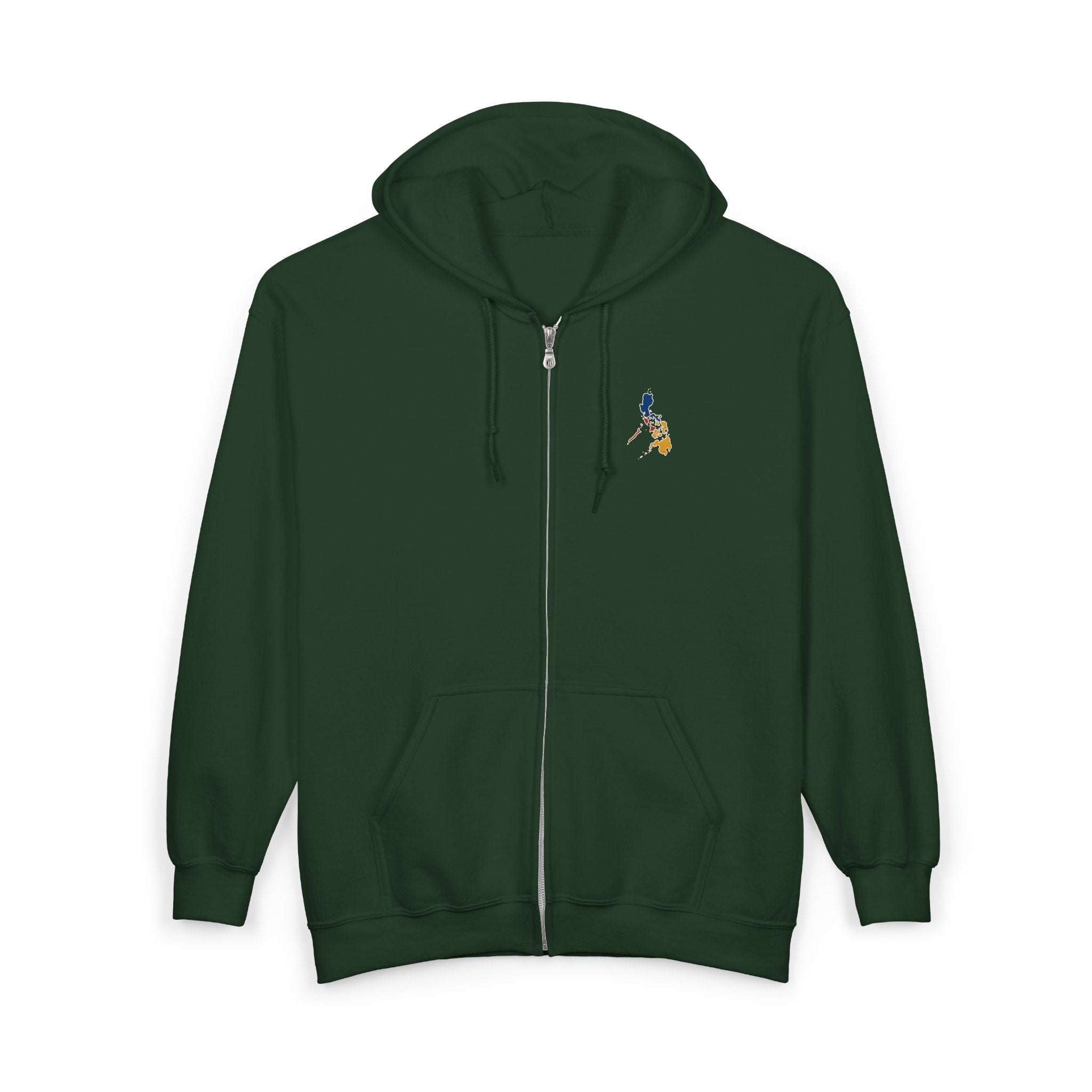 Eagle Crest Zip Hoodie — Crowned Heraldic Eagle Full-Zip Sweatshirt