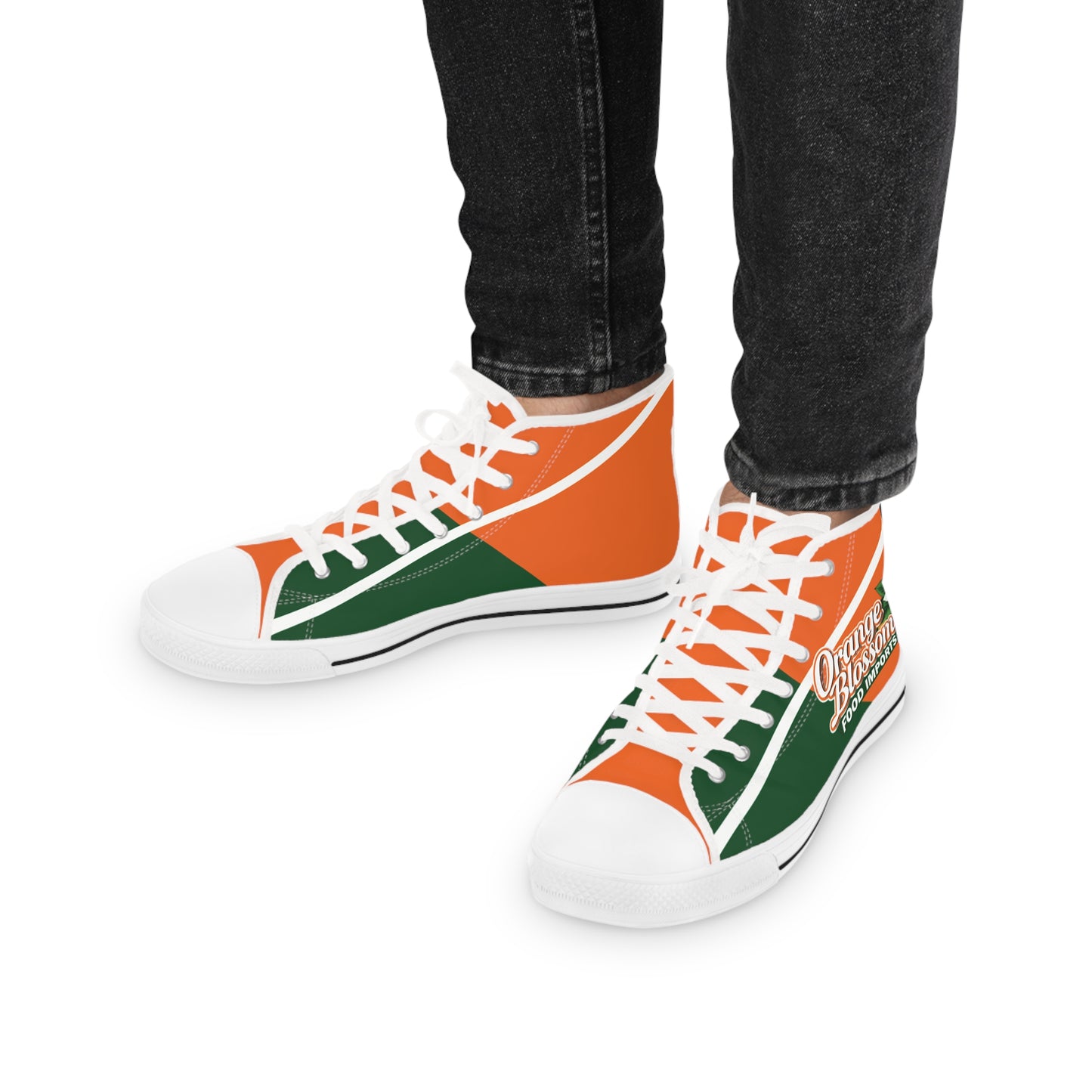 Orange Blossom Men's Personalized High Top Sneakers