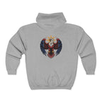 Eagle Crest Zip Hoodie — Crowned Heraldic Eagle Full-Zip Sweatshirt
