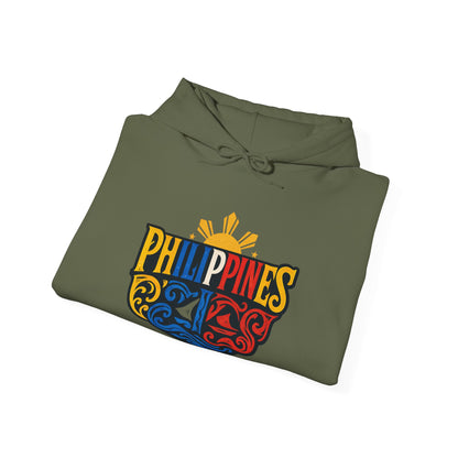 Philippines Retro Surf Hoodie – Vintage Flag Sun & Waves Pullover