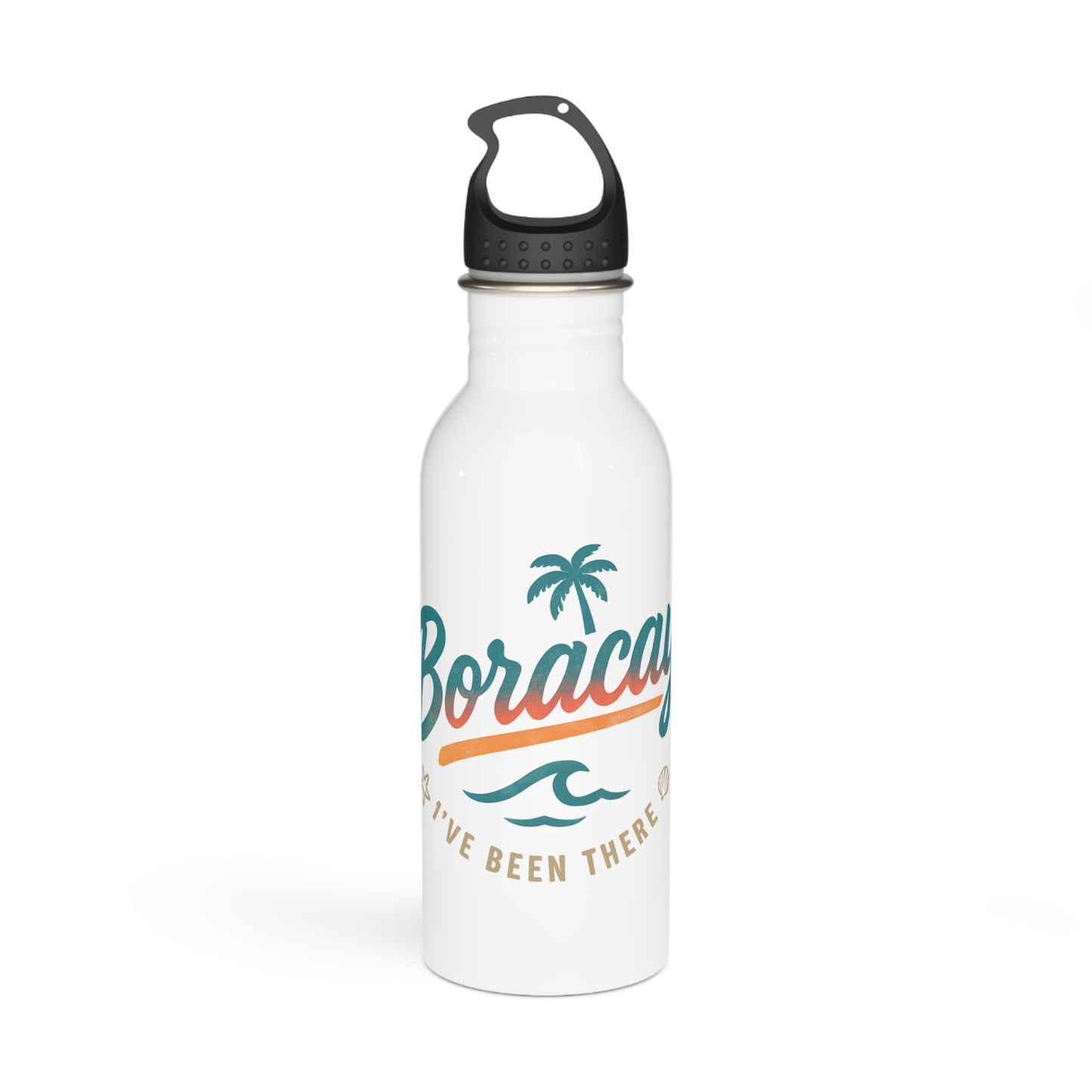 Boracay Stainless Steel Water Bottle – Beach Travel Bottle with Palm Tree Design