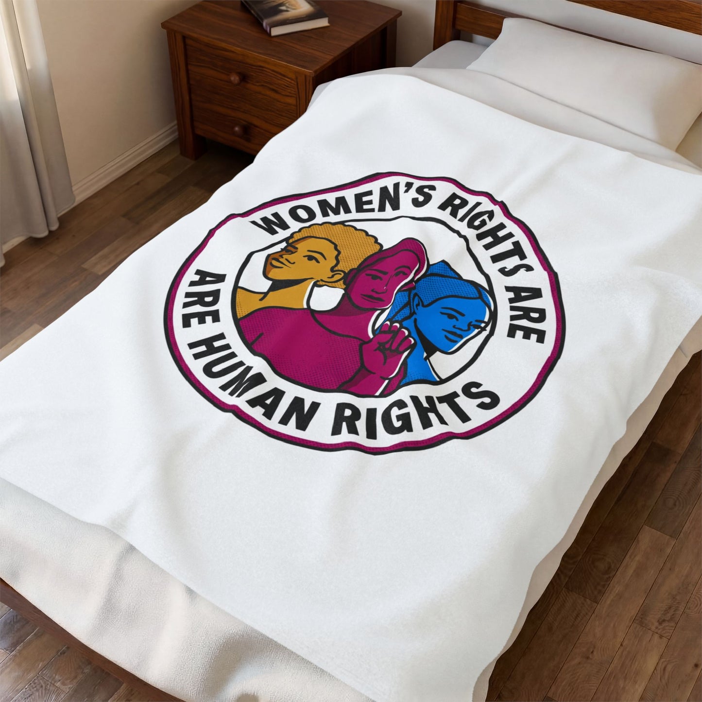 Women's Rights Are Human Rights Velveteen Plush Blanket | feminism, empowerment