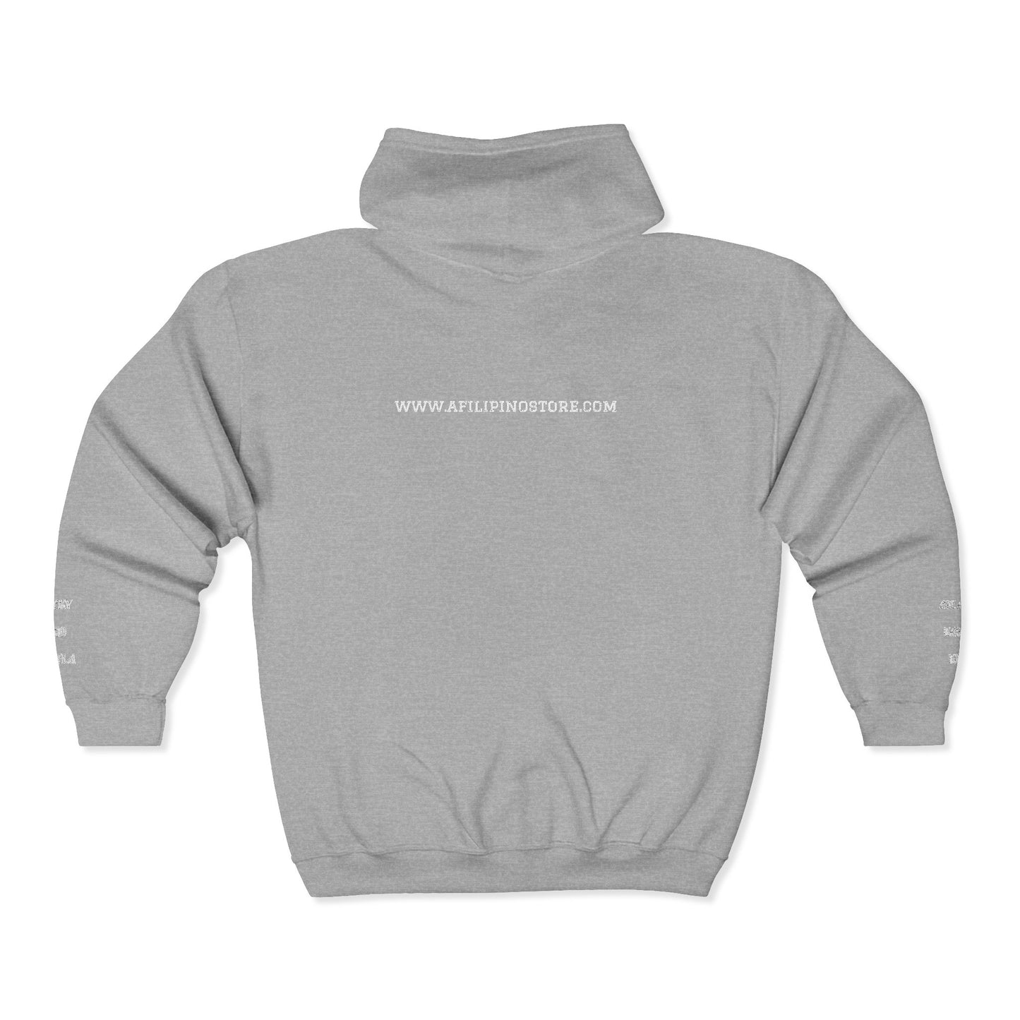 Embroidered Zip Hoodie - Personalized Ready, Designs in front, left and right wrist, and back  (Magdasoc Family with website at the back)