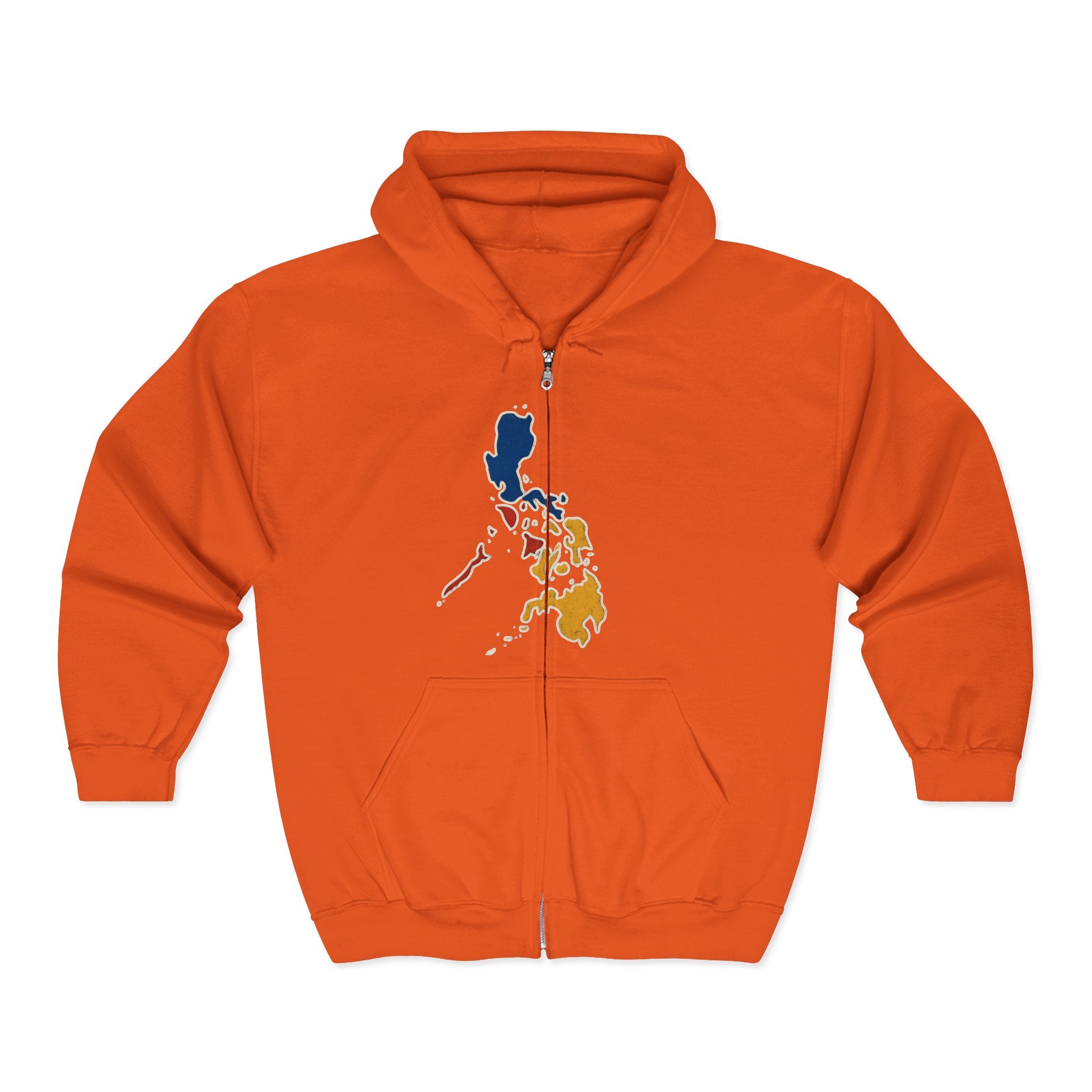 Philippines Map & Golden Eagle Zip Hoodie — Filipino Pride Full-Zip Sweatshirt