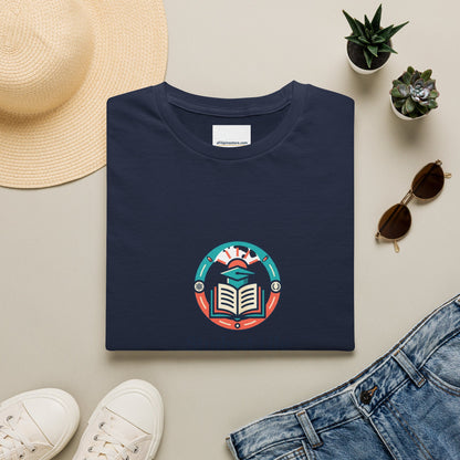Student Life T-Shirt — Campus Book & Sunrise Design