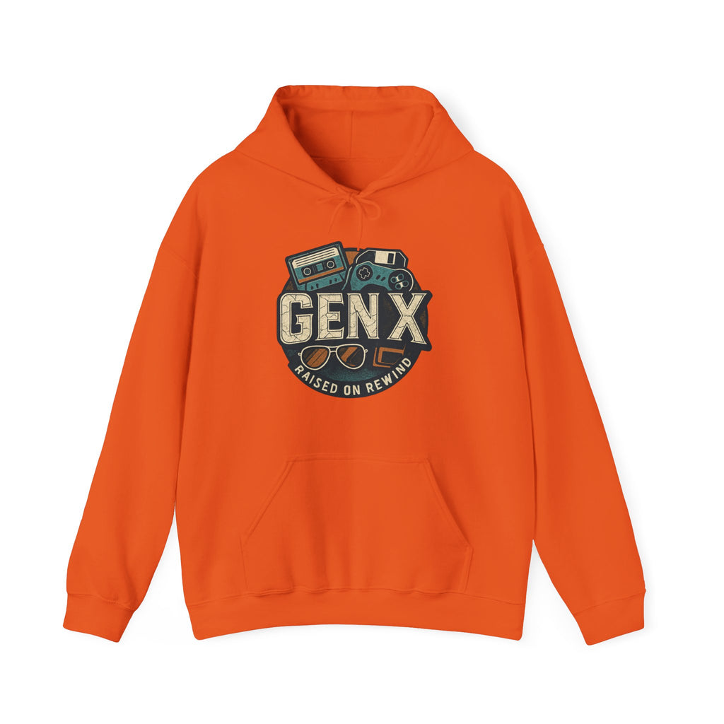 Gen X Hoodie – Retro Raised on Rewind Graphic Sweatshirt