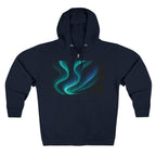 Aurora Wave Zip Hoodie — Northern Lights Abstract Graphic Hoodie