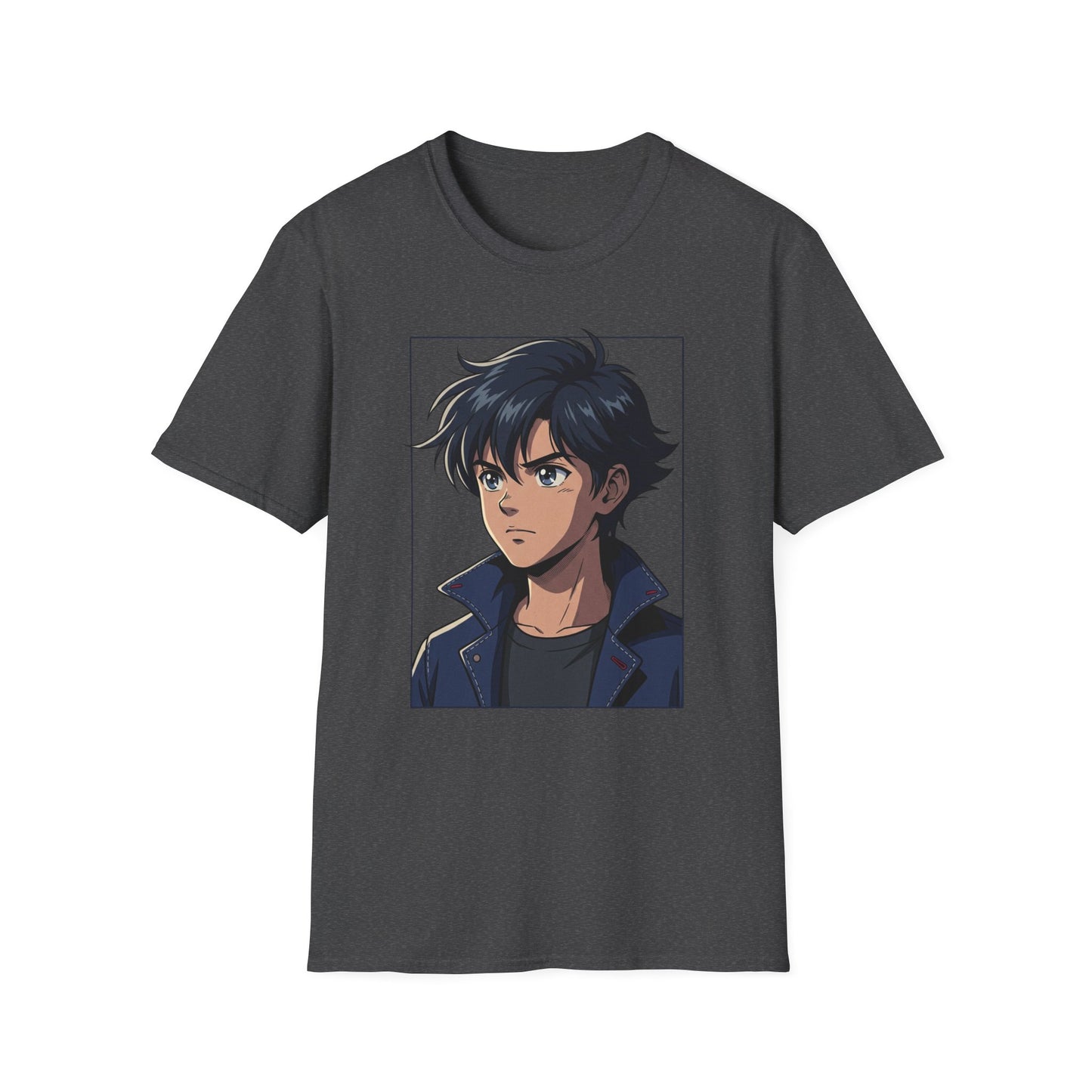 Anime Boy Portrait T‑Shirt — Retro "90's" Back Print