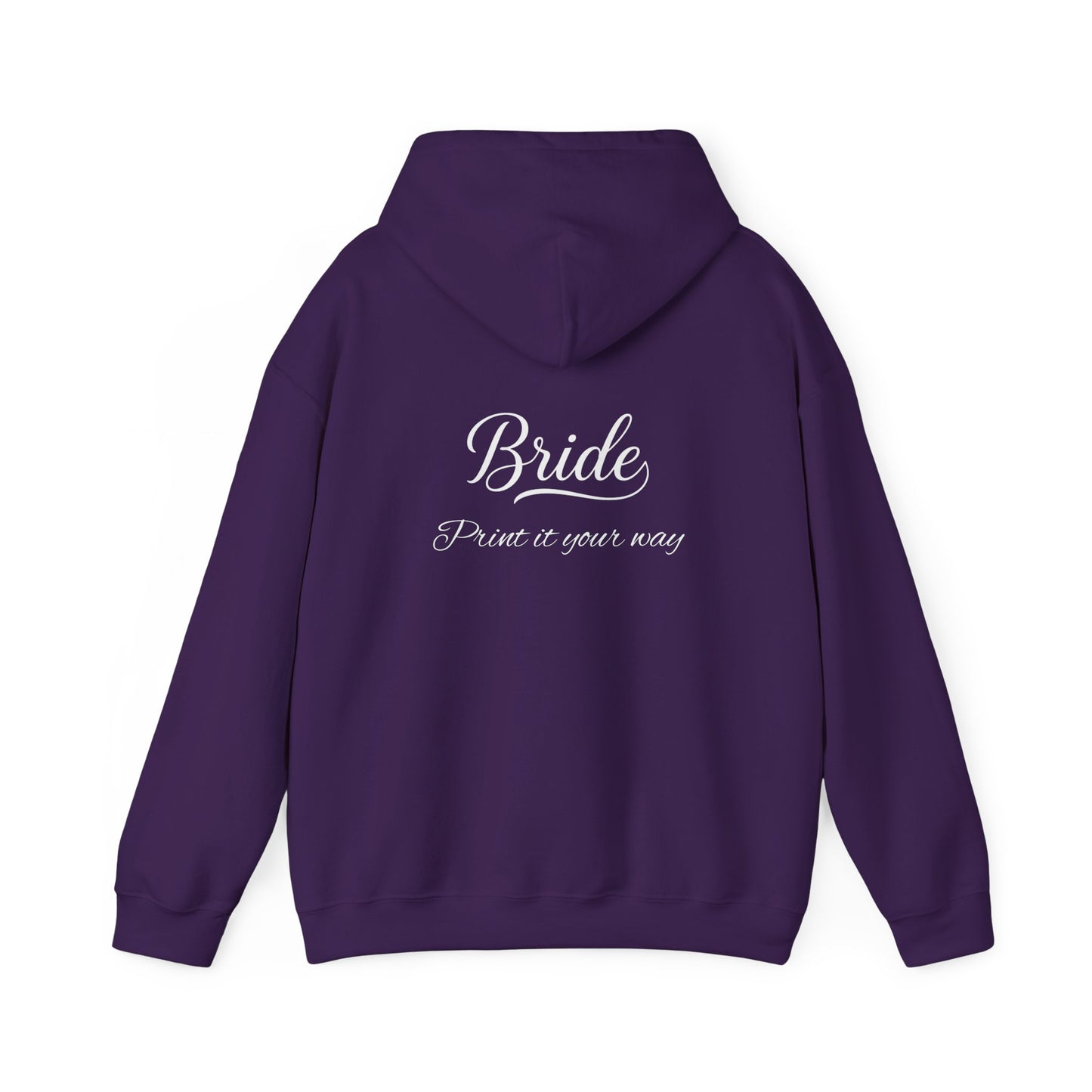"Bride" White Script Hoodie — Bridal Wedding Party Pullover