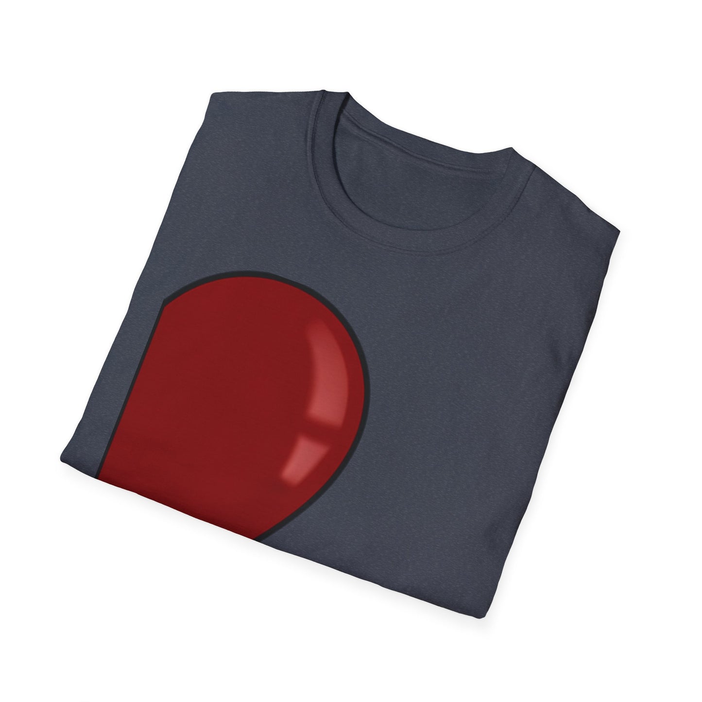 Half- Heart Half-Design T-Shirt — Minimal Red Heart Graphic Tee