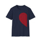 Half Heart Graphic T‑Shirt — Minimal Red Heart Tee