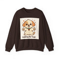 Looking for Hugs Sweatshirt — Cute Puppy Graphic Crewneck