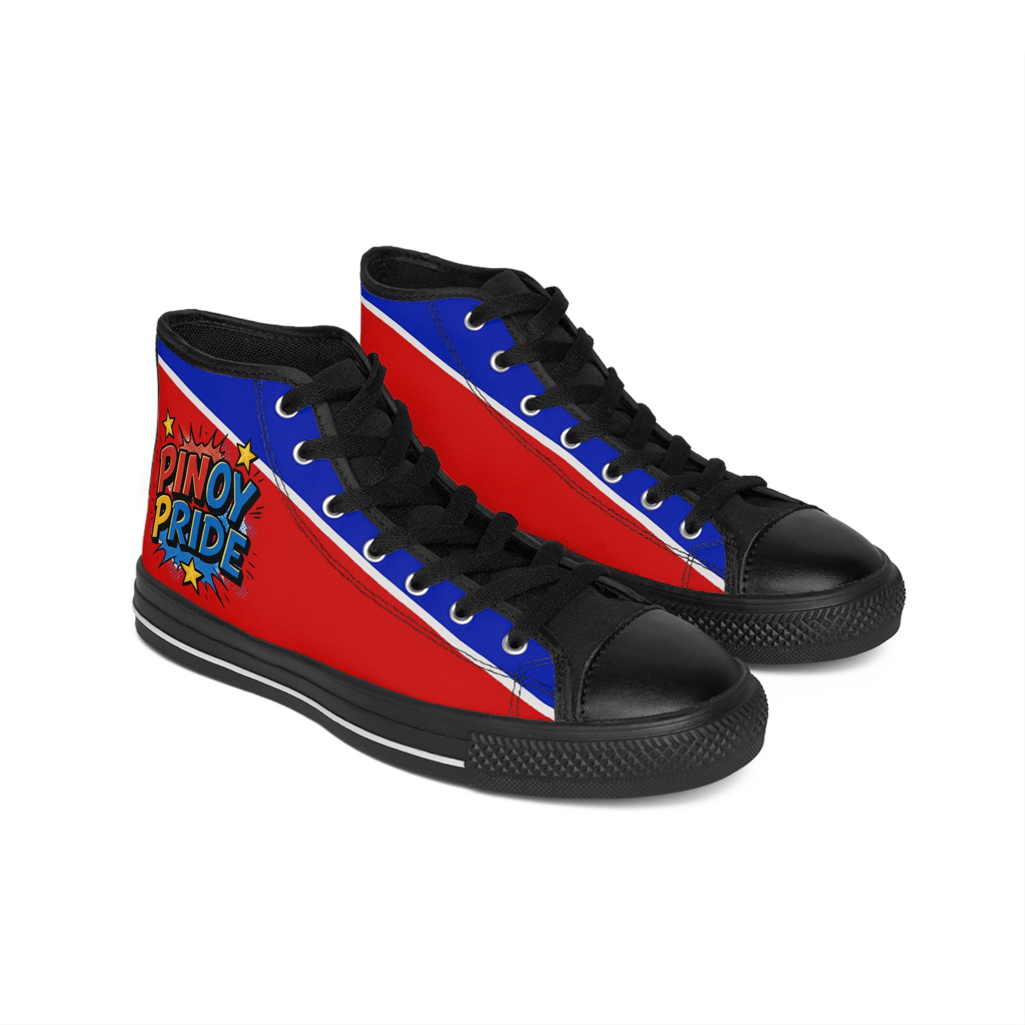Pinoy Pride High-Top Sneakers — Filipino Flag Inspired Men’s Classic Shoes