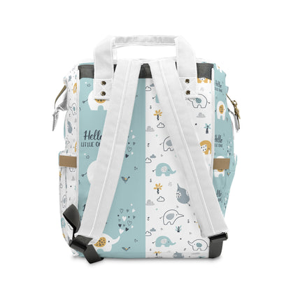Personalized Baby Diaper Backpack – Cute Elephant Print, 'Baby Name Here'