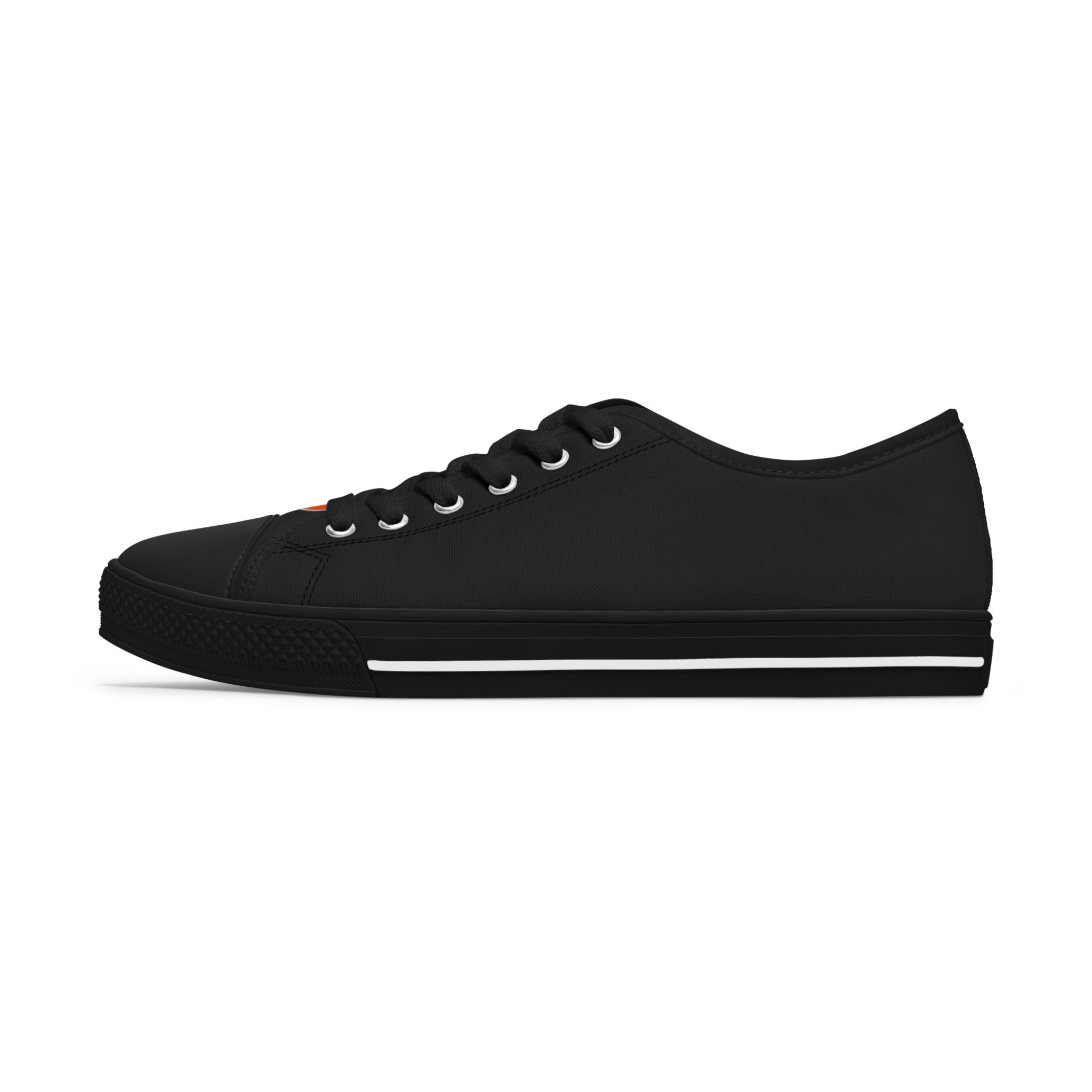 Orange Blossom Classic Black Women's Low Top Sneakers
