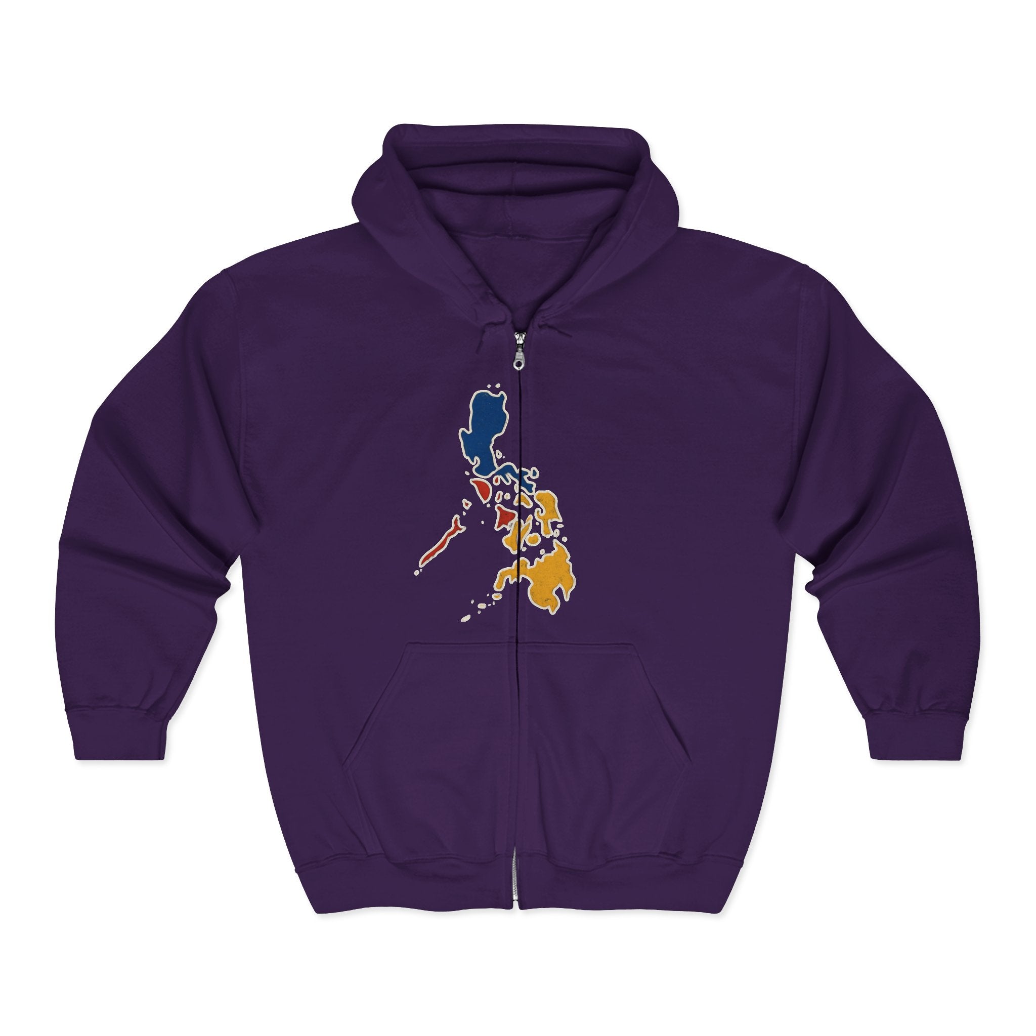 Philippines Map & Golden Eagle Zip Hoodie — Filipino Pride Full-Zip Sweatshirt