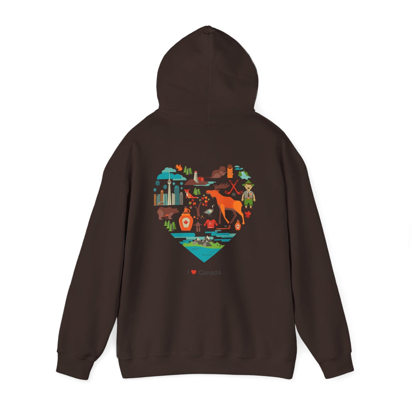 Canada Flag Hoodie – Vintage Canada Text & Maple Leaf Pullover