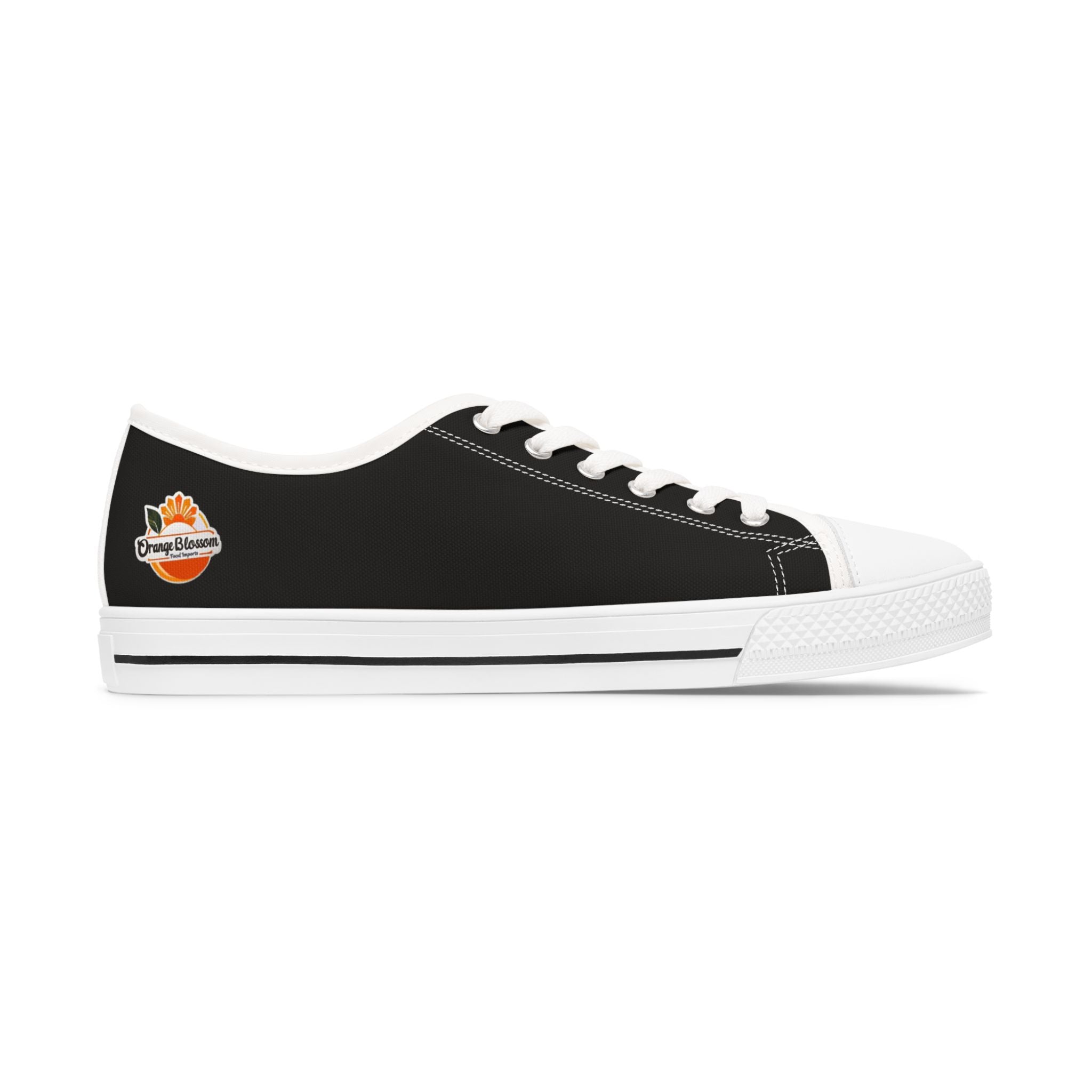 Orange Blossom Classic Black Women's Low Top Sneakers