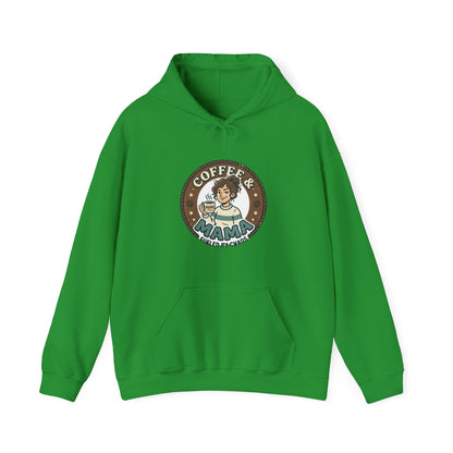 Coffee Mama Hoodie - Cute Retro Coffee Lover Pullover ("Coffee Mama - Fueled by Caffeine")