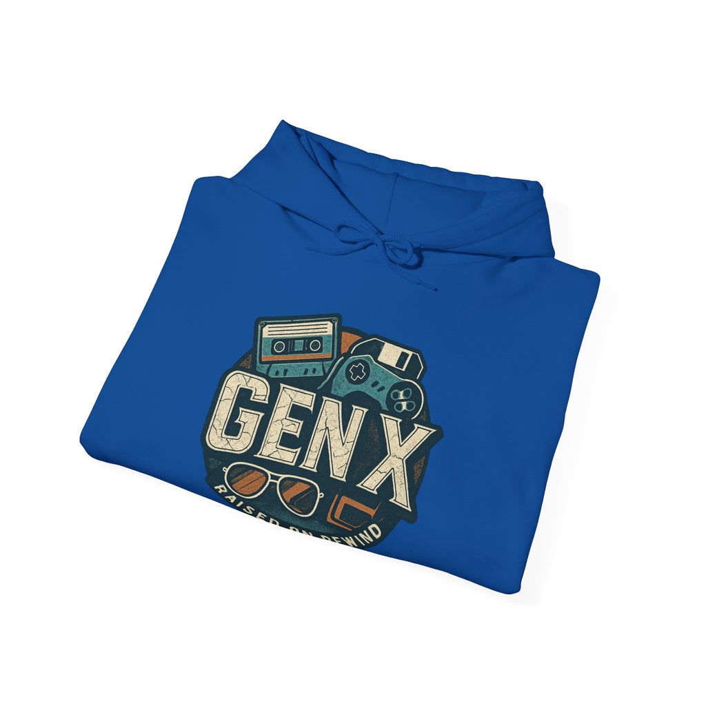 Gen X Hoodie – Retro Raised on Rewind Graphic Sweatshirt