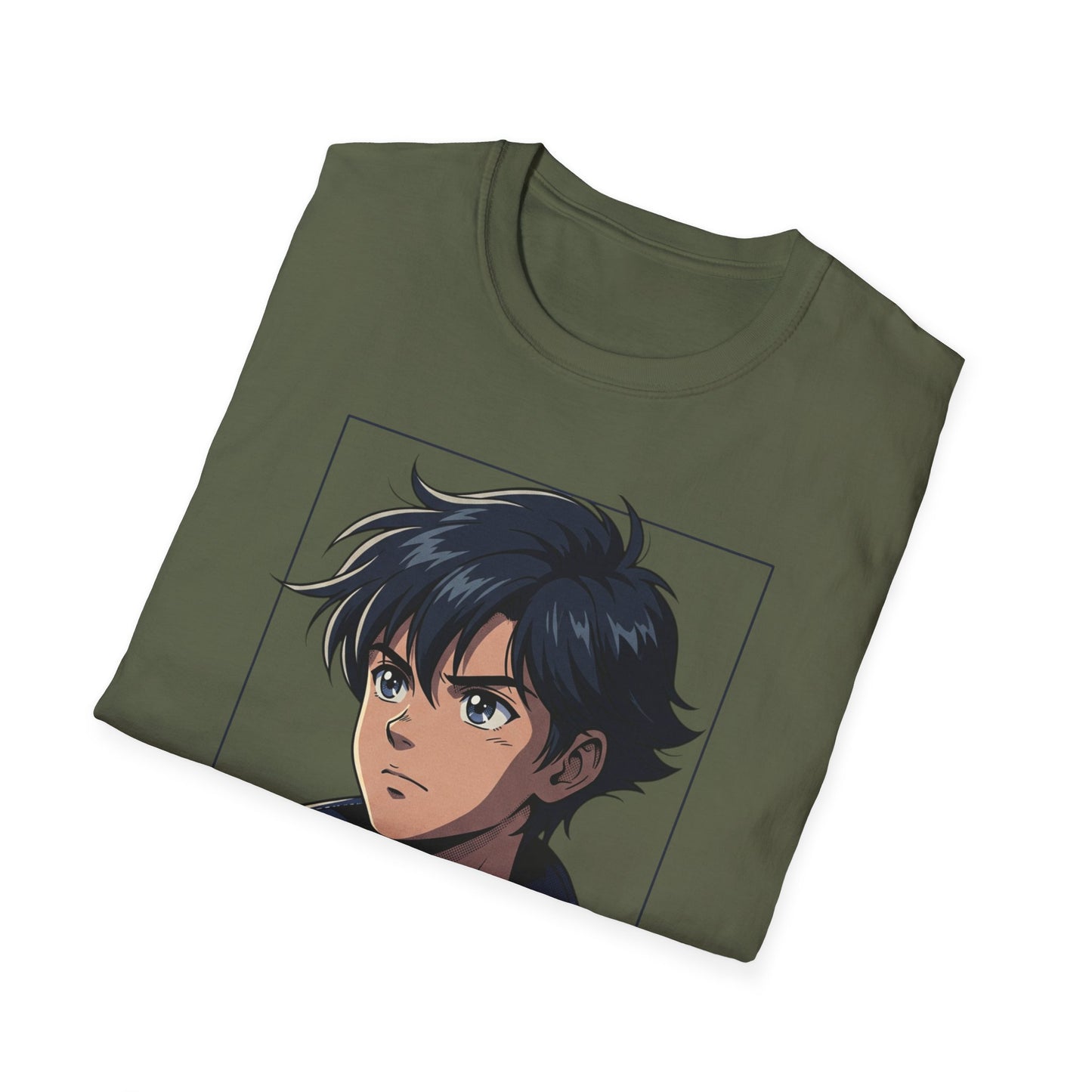 Anime Boy Portrait T‑Shirt — Retro "90's" Back Print