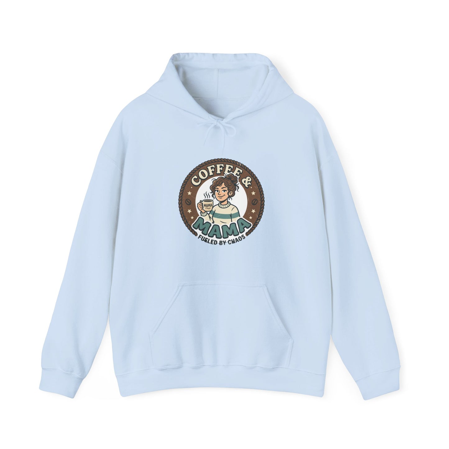 Coffee Mama Hoodie - Cute Retro Coffee Lover Pullover ("Coffee Mama - Fueled by Caffeine")