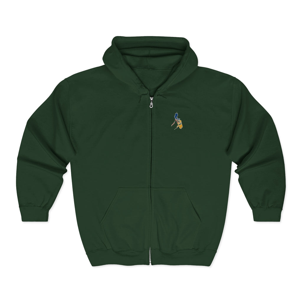 Eagle Crest Zip Hoodie — Crowned Heraldic Eagle Full-Zip Sweatshirt