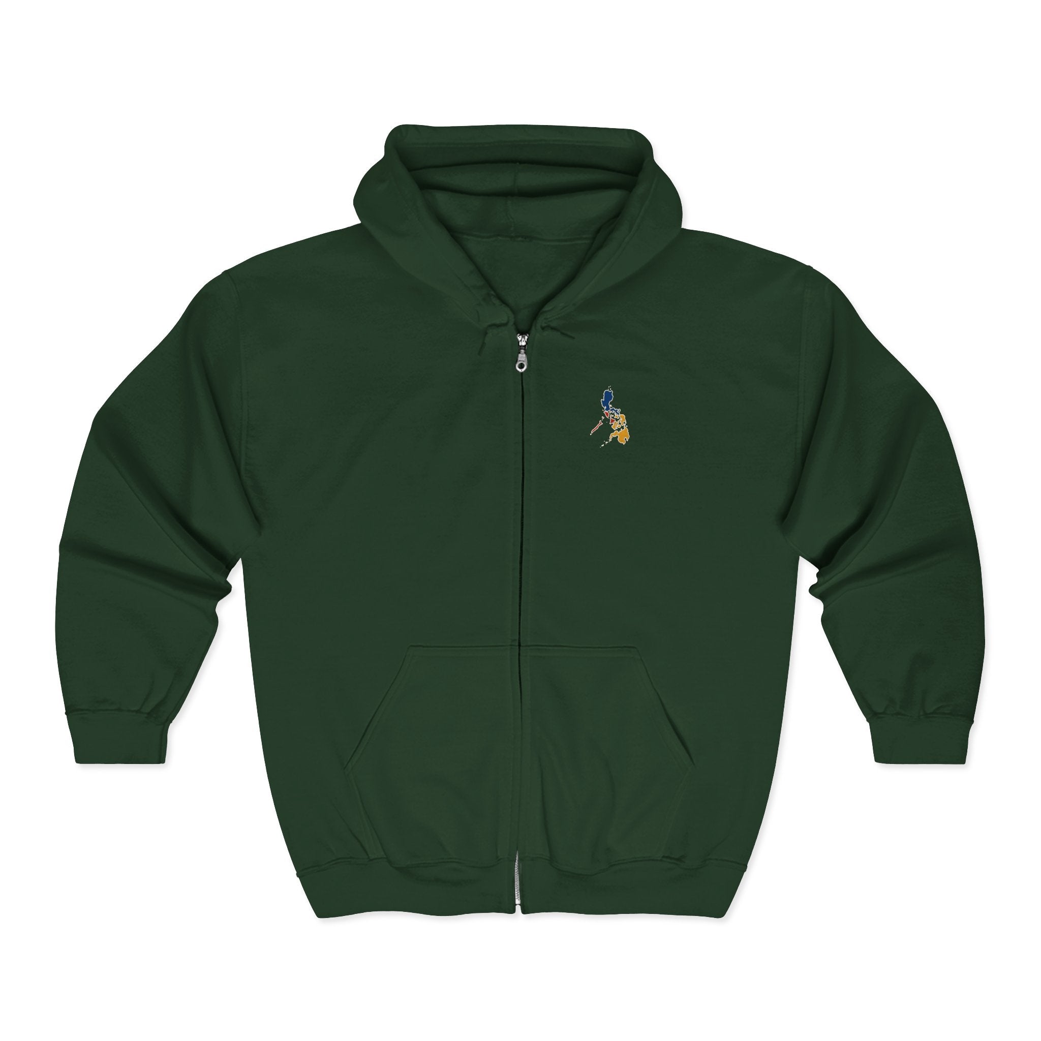 Eagle Crest Zip Hoodie — Crowned Heraldic Eagle Full-Zip Sweatshirt