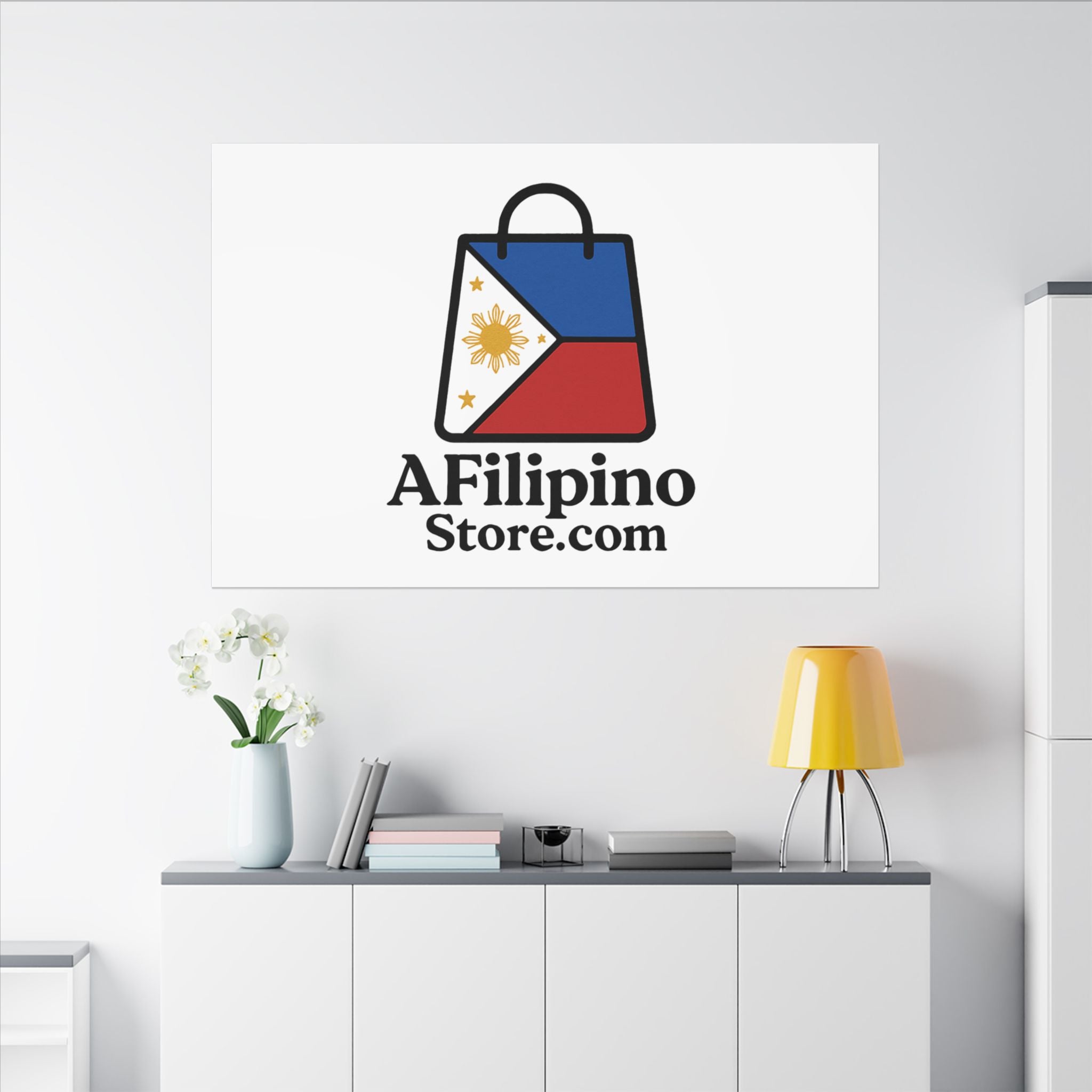 Filipino Flag Tote Logo Canvas Print — AFilipinoStore.com Matte Stretched Wall Art