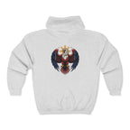 Eagle Crest Zip Hoodie — Crowned Heraldic Eagle Full-Zip Sweatshirt