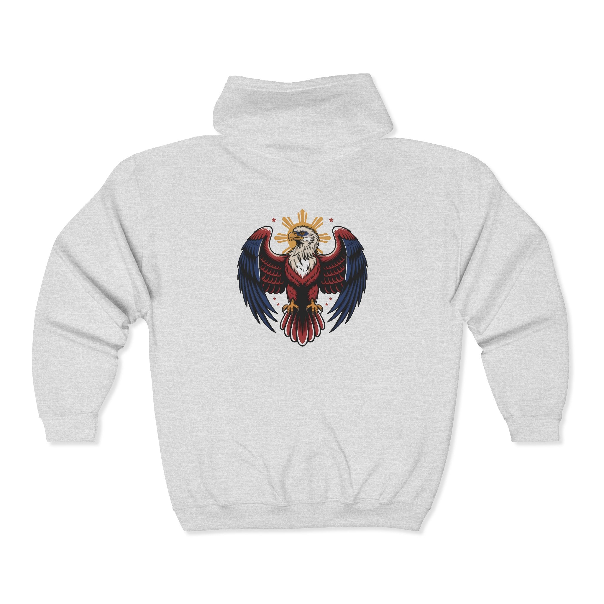 Eagle Crest Zip Hoodie — Crowned Heraldic Eagle Full-Zip Sweatshirt