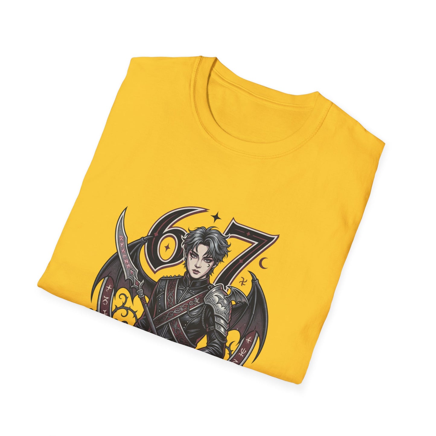 Gothic Demon Hunter T-Shirt — Knight with Wings Illustration